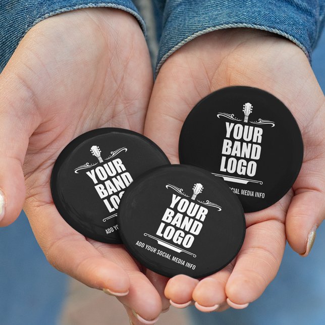 Your Band Logo - Choose Your Background Colour 6 Cm Round Badge (Customize to change background color.)