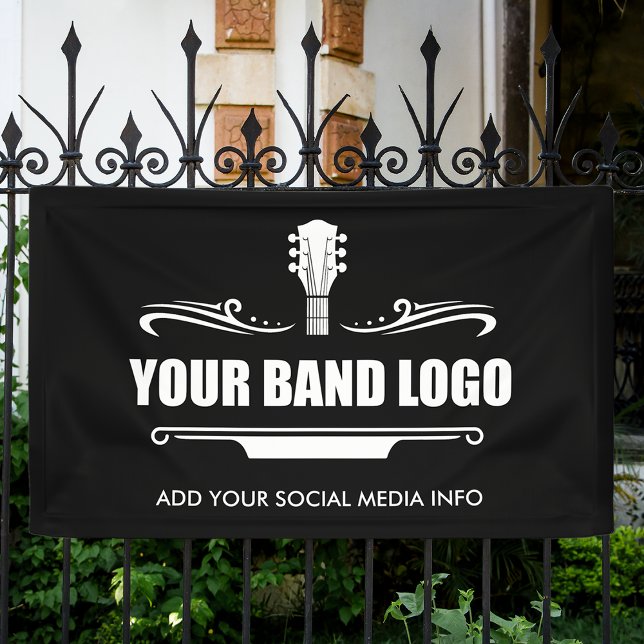 Your Band Logo - Choose Your Background Colour Banner (Customize to change background color. Choose from a variety of sizes. Outdoor or Indoor.)