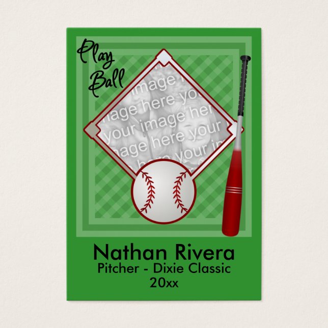 Your Baseball Trading Card (Front)