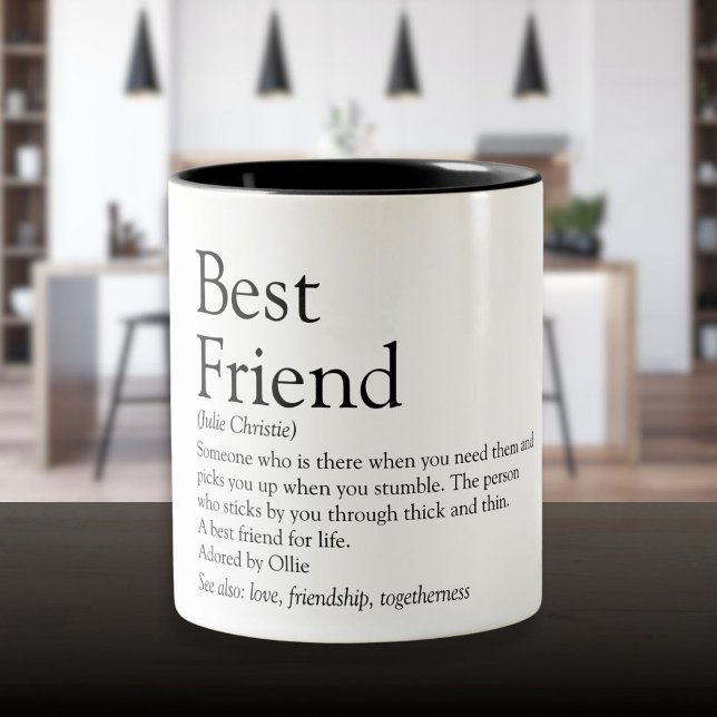 Your Best Friend Definition Modern Typographic Two-Tone Coffee Mug (Your Best Friend Definition Modern Typographic Two-Tone Coffee Mug)