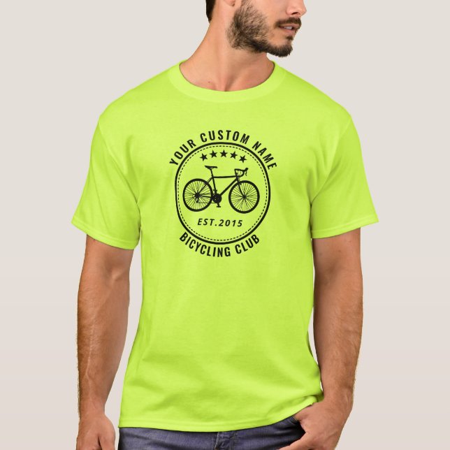 Your Bike Club or Location Name Safety Green T-Shirt (Front)