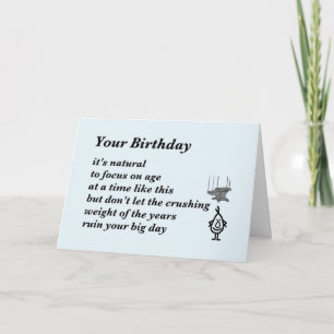 Your Birthday - a funny birthday poem Card
