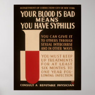 Your Blood Is Bad Means You Have Syphilis Vintage Poster