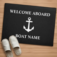 Your Boat Name Anchor Black Welcome Aboard