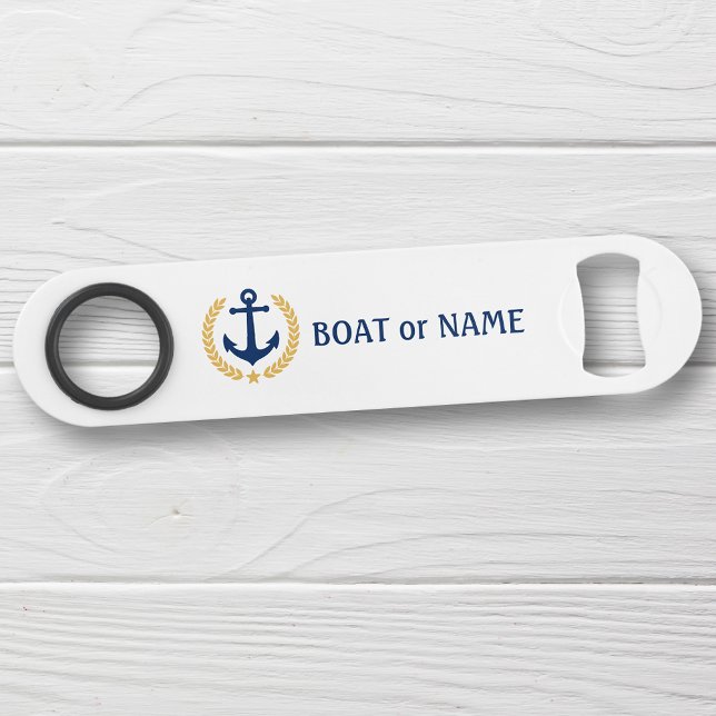Your Boat Name Anchor Gold Style Laurel White (Creator Uploaded)