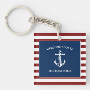 Your Boat Name Anchor Key Ring