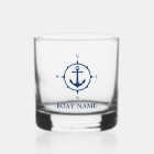 Your Boat Name Anchor Nautical Compass Navy Blue