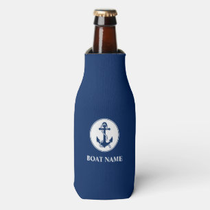 Your Boat Name Anchor & Rope Blue Bottle Cooler
