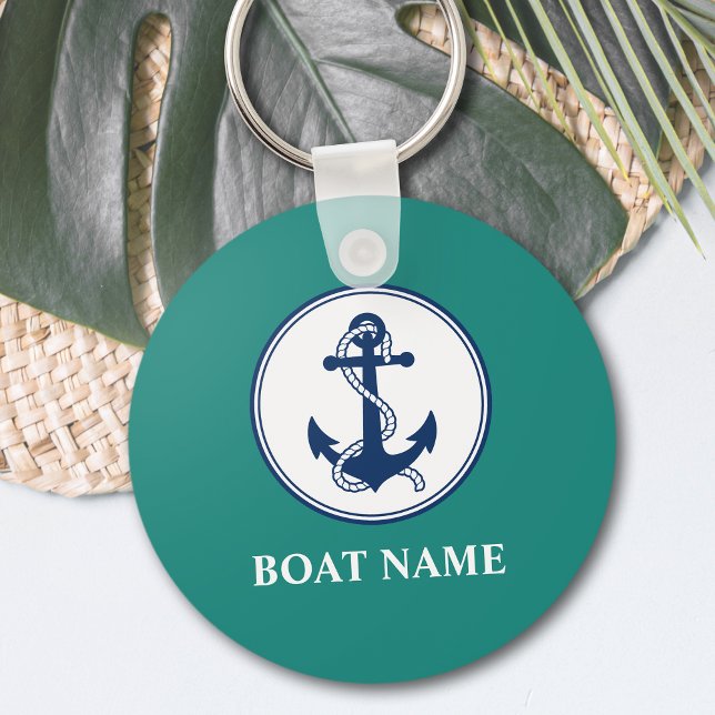 Your Boat Name Anchor & Rope Key Ring (Creator Uploaded)
