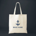 Your Boat Name Blue Anchor Tote Bag<br><div class="desc">Your Boat Name Blue Anchor Tote Bag</div>