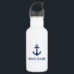Your Boat Name Blue Anchor White 532 Ml Water Bottle<br><div class="desc">Your Boat Name Blue Anchor White Water Bottle</div>