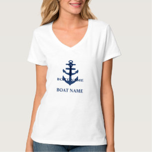 Your Boat Name Blue Anchor Women's T-Shirt