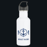 Your Boat Name Blue Seahorse Anchor White 532 Ml Water Bottle<br><div class="desc">Your Boat Name Blue Seahorse Anchor White Water Bottle</div>