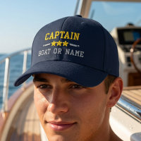 Your Boat Name Captain Nautical Stars Gold Silver