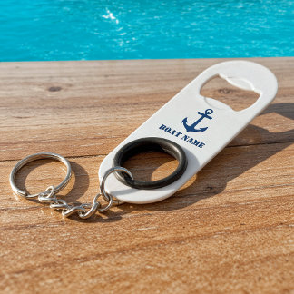 Your Boat Name Classic Nautical Anchor Navy Blue
