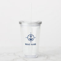 Your Boat Name Compass Anchor