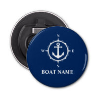 Your Boat Name Compass Anchor Blue