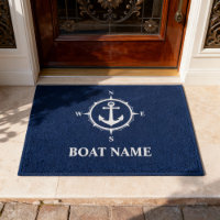 Your Boat Name Compass Anchor Blue