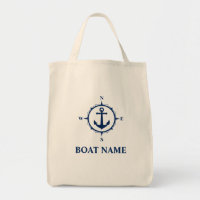 Your Boat Name Compass Anchor Eco-Friendly Grocery