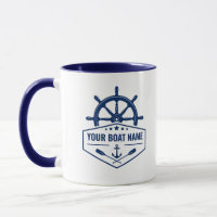 Your Boat Name Nautical Anchor Oars Helm 2 Tone
