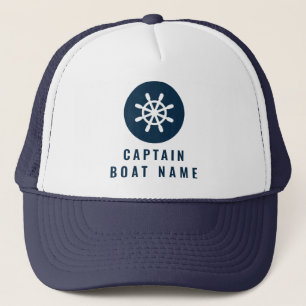 Your Boat Name Nautical Ships Wheel Helm Trucker Hat