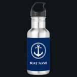 Your Boat Name Sea Anchor Blue 532 Ml Water Bottle<br><div class="desc">Your Boat Name Sea Anchor Blue Water Bottle</div>