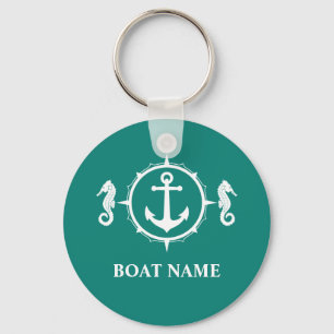 Your Boat Name Seahorse Anchor sh00a Key Ring
