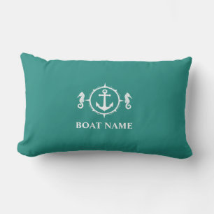 Your Boat Name Seahorse Anchor sh0b Lumbar Cushion