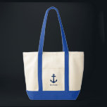 Your Boat Name Stylish Anchor Tote Bag sh0c<br><div class="desc">Your Boat Name Navy Stylish Anchor Large Tote Bag</div>