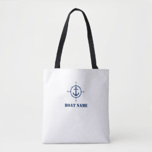 Your Boat Name Tote Compass Anchor sh0d