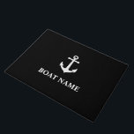 Your Boat Name Vintage Anchor Black Doormat<br><div class="desc">Your Boat Name Vintage Anchor Black Door Mat</div>
