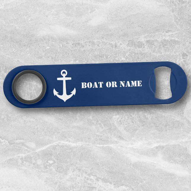 Your Boat or Name Nautical Anchor White Navy Blue (Creator Uploaded)