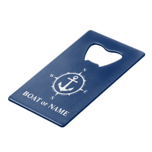 Your Boat or Name Nautical Compass Anchor Navy