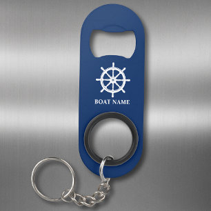 Your Boat or Name Ships Wheel Helm Navy Blue