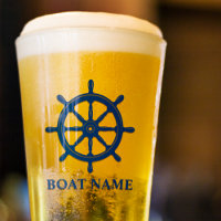 Your Boat or Name Ships Wheel Helm Navy Blue