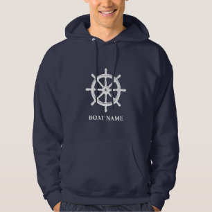 Your Boat or Name with Ships Wheel Helm Hoodie