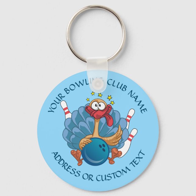 Your Bowling Club Name Owner With Wild Turkey Key Ring (Front)