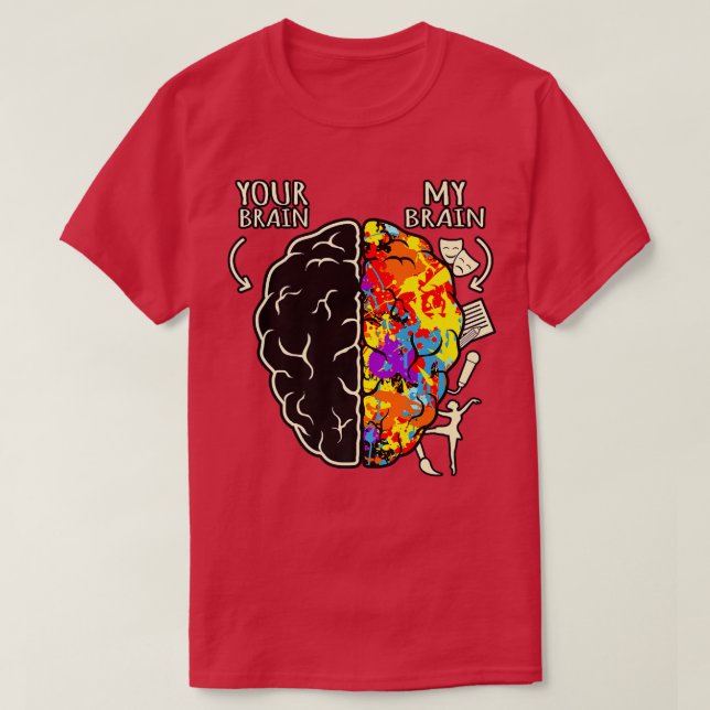 Your Brain My Brain ADHD Awareness Orange Ribbon G T-Shirt (Design Front)
