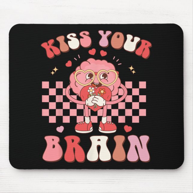 Your Brain Valentines Test Day Teacher Squad Kids  Mouse Pad (Front)