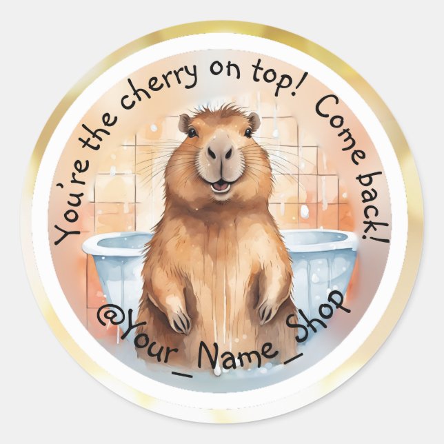 Your Brand Deserves a Capybara! Classic Round Sticker (Front)
