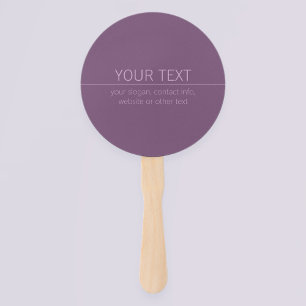 Your Brand or Business Name Modern Purple Mauve  Hand Fan