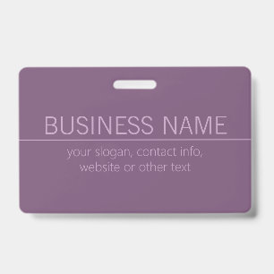 Your Brand or Business Name Modern Purple Mauve  ID Badge