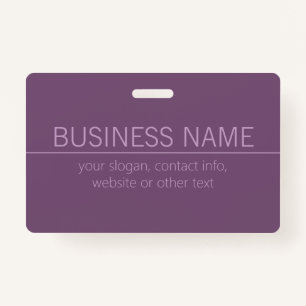 Your Brand or Business Name Modern Purple Mauve ID Badge