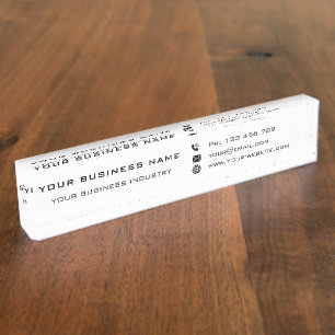 Your Branded Business Desk Name Plate Example