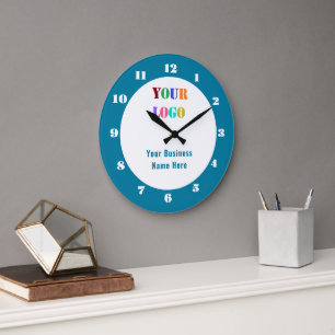 Your Branded Company Logo Name Text Clock Template