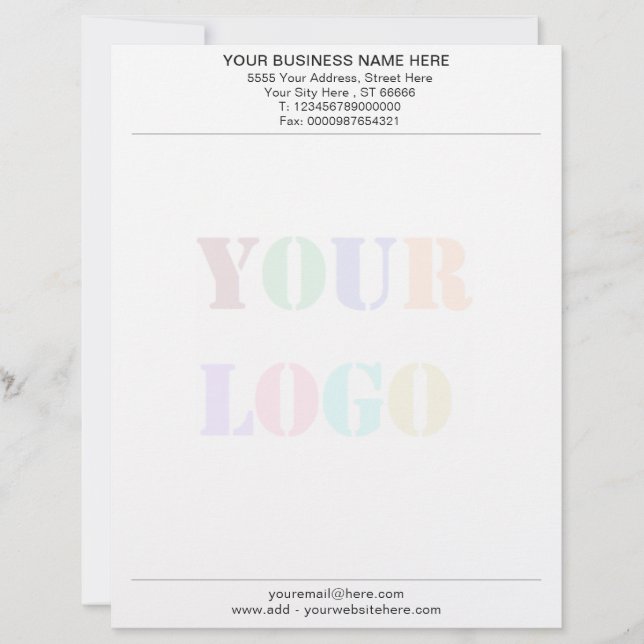 Your Branded Logo and QR Code Letterhead Example (Front)