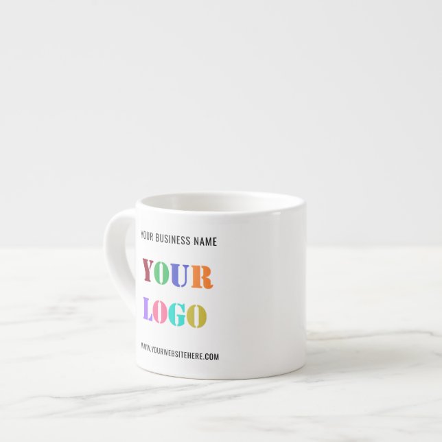 Your Branded Logo and Text Business Espresso Mug (Front Left)