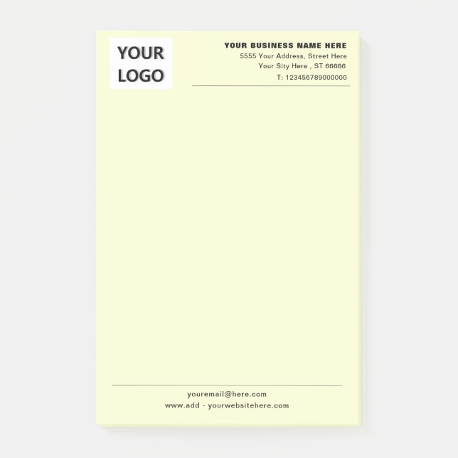 Your Branded Promotional Business Post-it® Notes (Front)