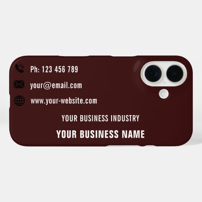 Your Business Card Design iPhone Case Template (Back (Horizontal))