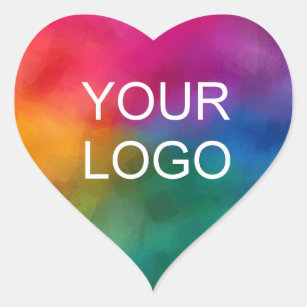 Your Business Company Corporate Team Logo Here Heart Sticker